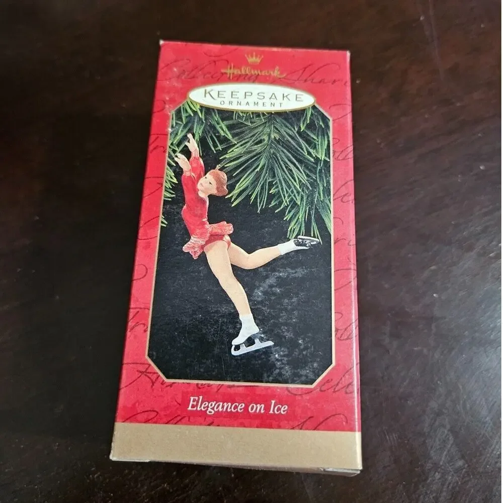 Vtg Hallmark Keepsake Elegance On Ice Christmas Ornament - Figure Skating 1997